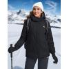imageTACVASEN Womens Waterproof Winter Jacket Ski Hooded Insulated Jacket Fleece Warm Snow Outdoor Rain WindbreakerBlack
