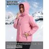 imageTACVASEN Womens Waterproof Winter Jacket Ski Hooded Insulated Jacket Fleece Warm Snow Outdoor Rain WindbreakerPink