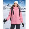 imageTACVASEN Womens Waterproof Winter Jacket Ski Hooded Insulated Jacket Fleece Warm Snow Outdoor Rain WindbreakerPink