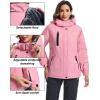 imageTACVASEN Womens Waterproof Winter Jacket Ski Hooded Insulated Jacket Fleece Warm Snow Outdoor Rain WindbreakerPink