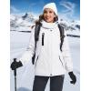 imageTACVASEN Womens Waterproof Winter Jacket Ski Hooded Insulated Jacket Fleece Warm Snow Outdoor Rain WindbreakerWhite