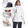 imageTACVASEN Womens Waterproof Winter Jacket Ski Hooded Insulated Jacket Fleece Warm Snow Outdoor Rain WindbreakerWhite