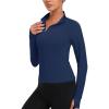 imageTACVASEN Womens Athletic Zip Up Jacket Long Sleeve Workout Tops for Women UV Protection Golf OutfitsNavy