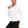 imageTACVASEN Womens Athletic Zip Up Jacket Long Sleeve Workout Tops for Women UV Protection Golf OutfitsWhite