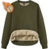 imageTACVASEN Womens Crewneck Sweatshirt Fleece Lined Sherpa Pullover Winter Shirt Warm Sweaters Long Sleeve TopsArmy Green