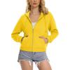 imageTACVASEN Womens Full Zip Hoodies Winter Warm Jackets Fleece Lined Cropped TopsYellow