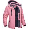 imageTACVASEN Womens Waterproof Winter Jacket Ski Hooded Insulated Jacket Fleece Warm Snow Outdoor Rain WindbreakerPink