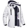 imageTACVASEN Womens Waterproof Winter Jacket Ski Hooded Insulated Jacket Fleece Warm Snow Outdoor Rain WindbreakerWhite