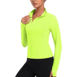 imageTACVASEN Womens Athletic Zip Up Jacket Long Sleeve Workout Tops for Women UV Protection Golf OutfitsFlgreen
