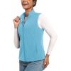 imageTACVASEN Womens Fleece Vest Lightweight Warm Vests Outerwear Sleeveless Zip Jacket Fall Winter Soft Vest with PocketsAquablue