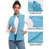 imageTACVASEN Womens Fleece Vest Lightweight Warm Vests Outerwear Sleeveless Zip Jacket Fall Winter Soft Vest with PocketsAquablue
