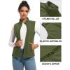 imageTACVASEN Womens Fleece Vest Lightweight Warm Vests Outerwear Sleeveless Zip Jacket Fall Winter Soft Vest with PocketsArmygreen