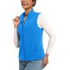 imageTACVASEN Womens Fleece Vest Lightweight Warm Vests Outerwear Sleeveless Zip Jacket Fall Winter Soft Vest with PocketsAzure