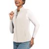 imageTACVASEN Womens Fleece Vest Lightweight Warm Vests Outerwear Sleeveless Zip Jacket Fall Winter Soft Vest with PocketsBeigewhite
