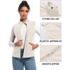 imageTACVASEN Womens Fleece Vest Lightweight Warm Vests Outerwear Sleeveless Zip Jacket Fall Winter Soft Vest with PocketsBeigewhite
