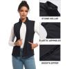 imageTACVASEN Womens Fleece Vest Lightweight Warm Vests Outerwear Sleeveless Zip Jacket Fall Winter Soft Vest with PocketsBlack