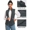 imageTACVASEN Womens Fleece Vest Lightweight Warm Vests Outerwear Sleeveless Zip Jacket Fall Winter Soft Vest with PocketsDarkgrey