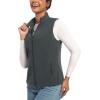 imageTACVASEN Womens Fleece Vest Lightweight Warm Vests Outerwear Sleeveless Zip Jacket Fall Winter Soft Vest with PocketsDarkgrey