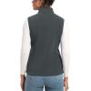 imageTACVASEN Womens Fleece Vest Lightweight Warm Vests Outerwear Sleeveless Zip Jacket Fall Winter Soft Vest with PocketsDarkgrey