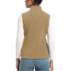 imageTACVASEN Womens Fleece Vest Lightweight Warm Vests Outerwear Sleeveless Zip Jacket Fall Winter Soft Vest with PocketsKhaki