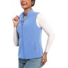 imageTACVASEN Womens Fleece Vest Lightweight Warm Vests Outerwear Sleeveless Zip Jacket Fall Winter Soft Vest with PocketsLightblue