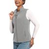 imageTACVASEN Womens Fleece Vest Lightweight Warm Vests Outerwear Sleeveless Zip Jacket Fall Winter Soft Vest with PocketsLightgrey