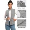 imageTACVASEN Womens Fleece Vest Lightweight Warm Vests Outerwear Sleeveless Zip Jacket Fall Winter Soft Vest with PocketsLightgrey