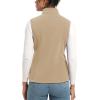 imageTACVASEN Womens Fleece Vest Lightweight Warm Vests Outerwear Sleeveless Zip Jacket Fall Winter Soft Vest with PocketsLightkhaki