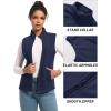 imageTACVASEN Womens Fleece Vest Lightweight Warm Vests Outerwear Sleeveless Zip Jacket Fall Winter Soft Vest with PocketsNavy