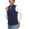 imageTACVASEN Womens Fleece Vest Lightweight Warm Vests Outerwear Sleeveless Zip Jacket Fall Winter Soft Vest with PocketsNavy