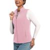 imageTACVASEN Womens Fleece Vest Lightweight Warm Vests Outerwear Sleeveless Zip Jacket Fall Winter Soft Vest with PocketsPink