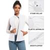 imageTACVASEN Womens Fleece Vest Lightweight Warm Vests Outerwear Sleeveless Zip Jacket Fall Winter Soft Vest with PocketsWhite