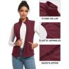 imageTACVASEN Womens Fleece Vest Lightweight Warm Vests Outerwear Sleeveless Zip Jacket Fall Winter Soft Vest with PocketsWinered