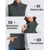 imageTACVASEN Womens Fleece Vest Outerwear Lightweight Sleeveless Zip up Jacket with Pockets Warm Polar Soft Fall WinterDark Gray