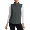 imageTACVASEN Womens Fleece Vest Outerwear Lightweight Sleeveless Zip up Jacket with Pockets Warm Polar Soft Fall WinterDark Gray