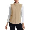 imageTACVASEN Womens Fleece Vest Outerwear Lightweight Sleeveless Zip up Jacket with Pockets Warm Polar Soft Fall WinterLight Khaki