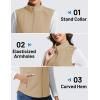 imageTACVASEN Womens Fleece Vest Outerwear Lightweight Sleeveless Zip up Jacket with Pockets Warm Polar Soft Fall WinterLight Khaki