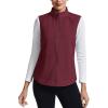 imageTACVASEN Womens Fleece Vest Outerwear Lightweight Sleeveless Zip up Jacket with Pockets Warm Polar Soft Fall WinterWine Red