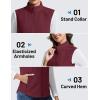 imageTACVASEN Womens Fleece Vest Outerwear Lightweight Sleeveless Zip up Jacket with Pockets Warm Polar Soft Fall WinterWine Red