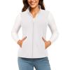 imageTACVASEN Womens Fleece Vest Lightweight Warm Vests Outerwear Sleeveless Zip Jacket Fall Winter Soft Vest with PocketsWhite