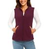 imageTACVASEN Womens Fleece Vest Lightweight Warm Vests Outerwear Sleeveless Zip Jacket Fall Winter Soft Vest with PocketsWinered