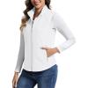 imageTACVASEN Womens Fleece Vest Outerwear Lightweight Sleeveless Zip up Jacket with Pockets Warm Polar Soft Fall WinterWhite