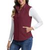 imageTACVASEN Womens Fleece Vest Outerwear Lightweight Sleeveless Zip up Jacket with Pockets Warm Polar Soft Fall WinterWine Red