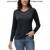 imageTACVASEN Long Sleeve Shirts Women UPF 50 Golf Sun Shirts Exercise SPF Shirt Performance Rash Guard Outdoor Hiking ShirtsBlack