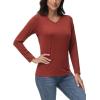 imageTACVASEN Long Sleeve Shirts Women UPF 50 Golf Sun Shirts Exercise SPF Shirt Performance Rash Guard Outdoor Hiking ShirtsDark Orange