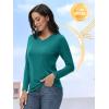 imageTACVASEN Long Sleeve Shirts Women UPF 50 Golf Sun Shirts Exercise SPF Shirt Performance Rash Guard Outdoor Hiking ShirtsE Green
