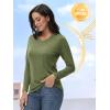 imageTACVASEN Long Sleeve Shirts Women UPF 50 Golf Sun Shirts Exercise SPF Shirt Performance Rash Guard Outdoor Hiking ShirtsGreen