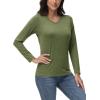 imageTACVASEN Long Sleeve Shirts Women UPF 50 Golf Sun Shirts Exercise SPF Shirt Performance Rash Guard Outdoor Hiking ShirtsGreen
