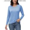 imageTACVASEN Long Sleeve Shirts Women UPF 50 Golf Sun Shirts Exercise SPF Shirt Performance Rash Guard Outdoor Hiking ShirtsLight Blue