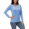 imageTACVASEN Long Sleeve Shirts Women UPF 50 Golf Sun Shirts Exercise SPF Shirt Performance Rash Guard Outdoor Hiking ShirtsLight Blue